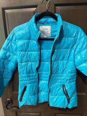 Justice Bright Turquoise Quilted Puffer Jacket
